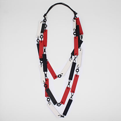 Red Avalee Leather Necklace