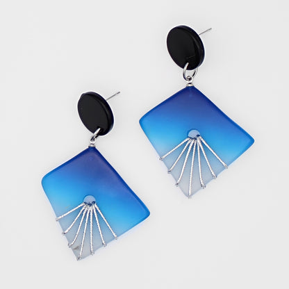 Blue and Silver Thalia Drop Earrings