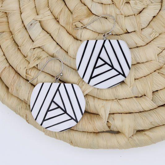 White and Black Palma Earrings