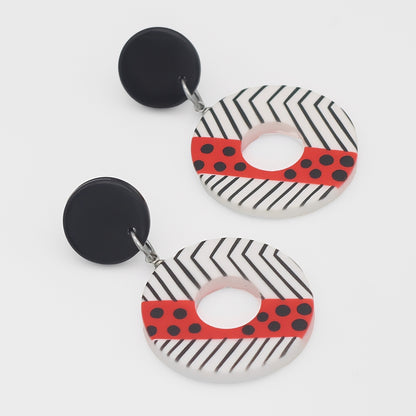 Red and Black Aveline Earrings