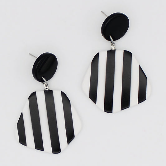 Black and White Cressida Statement Earrings