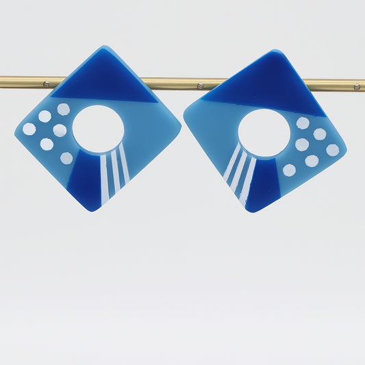 Blue Playful Post Earrings