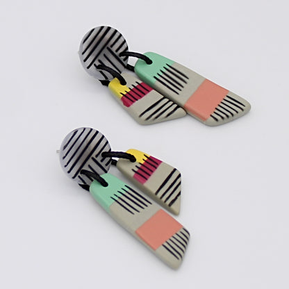 Vivid Hues Geometric Earring