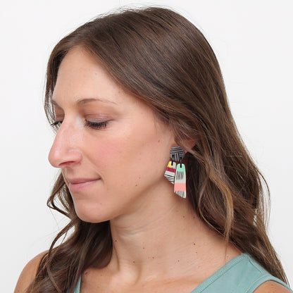 Vivid Hues Geometric Earring