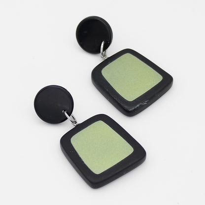 Black and Lime Stori Statement Earrings