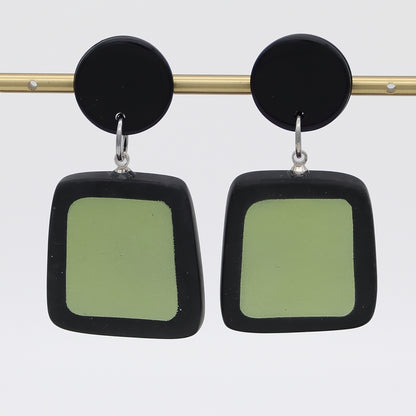 Black and Lime Stori Statement Earrings