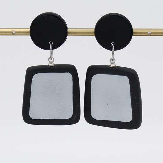 Black and Silver Stori Statement Earrings