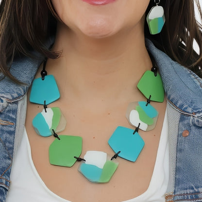 Green Nyla Bib Statement Necklace