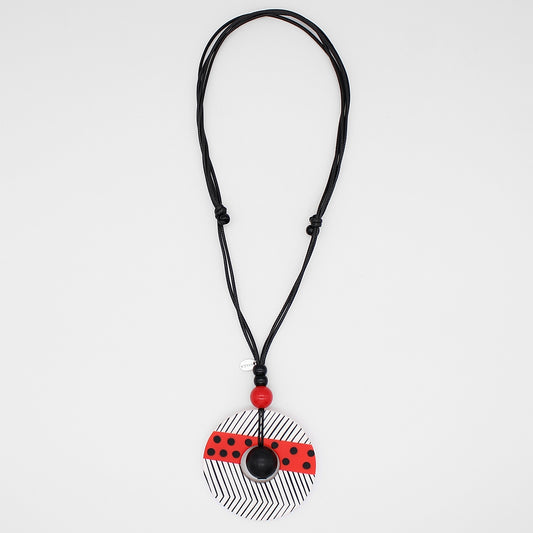 Red and Black Polka Dot Aveline Pendant
