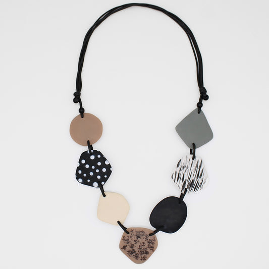 Black and Taupe Louna Necklace