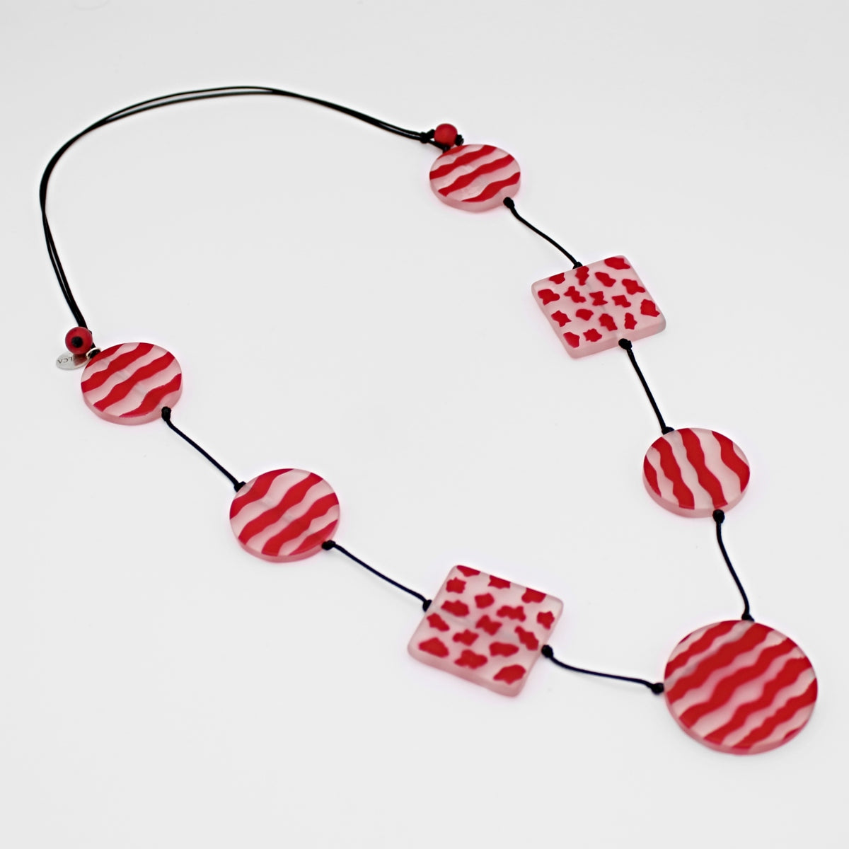 Red Calliope Painted Statement Necklace