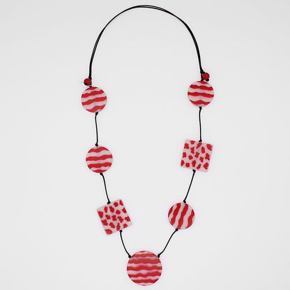 Red Calliope Painted Statement Necklace