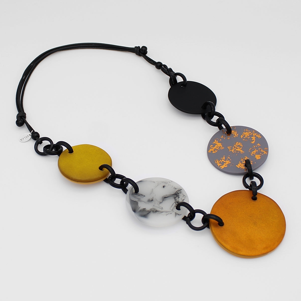 Yellow and Black Tessie Chain Necklace