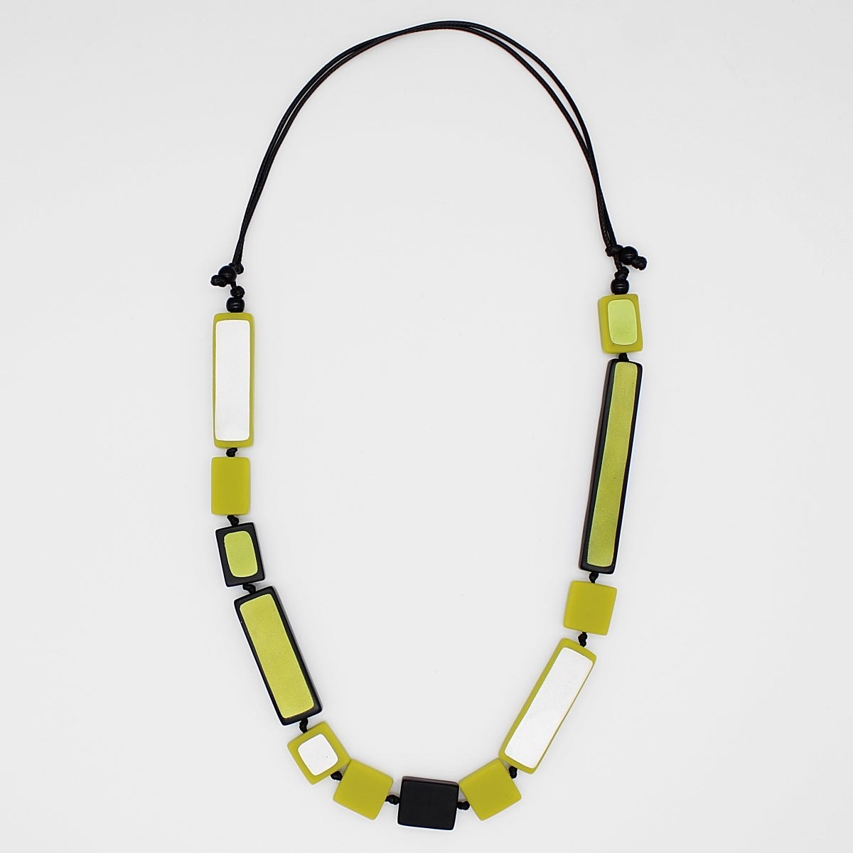 Lime Sloan Rectangles Statement Necklace