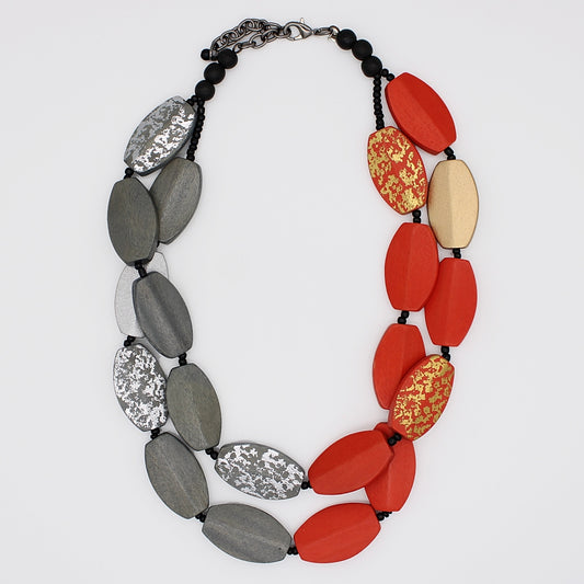 Orange and Gray Adira Statement Necklace