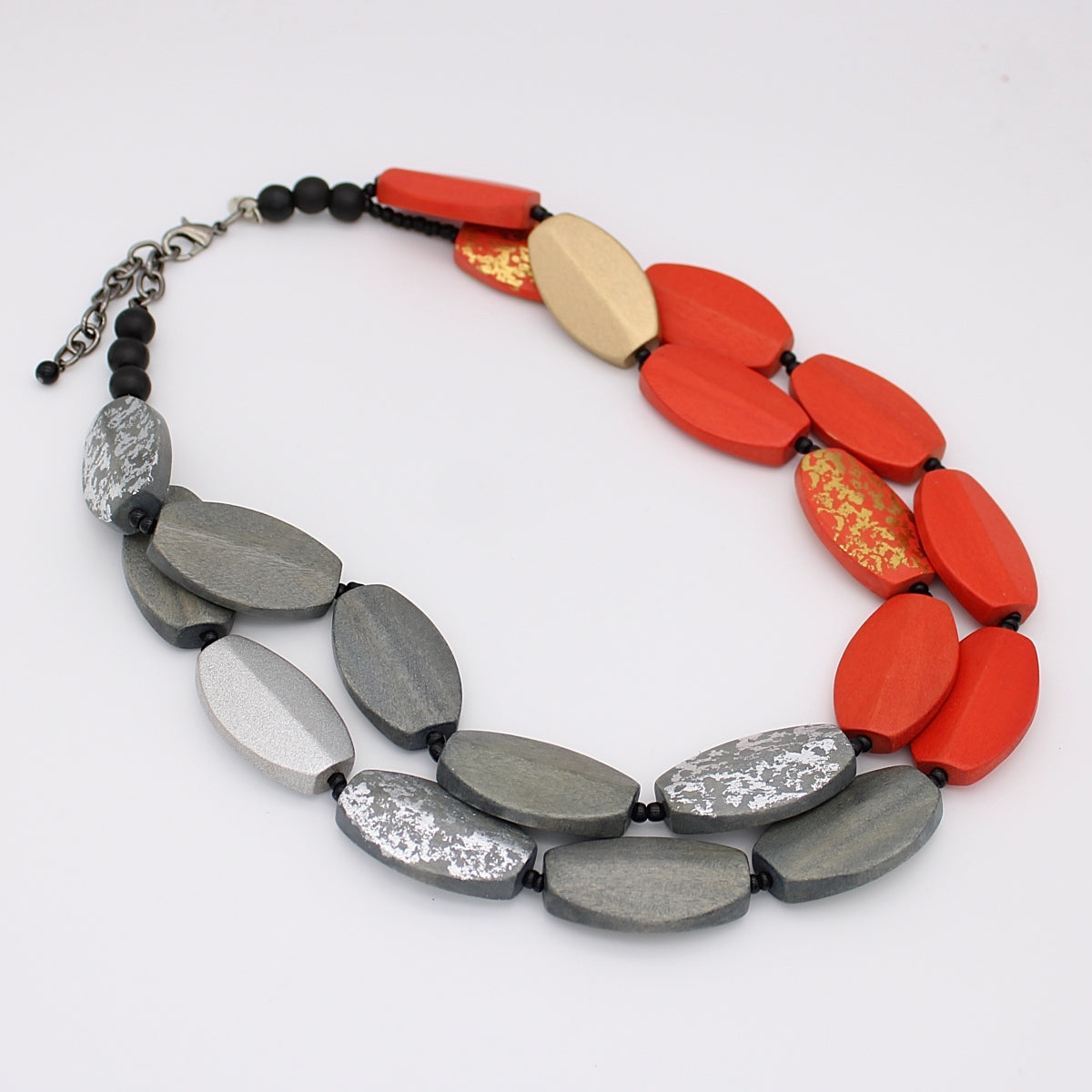 Orange and Gray Adira Statement Necklace