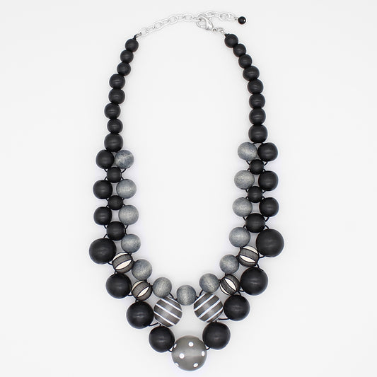 Black and Gray Reiko Statement Necklace