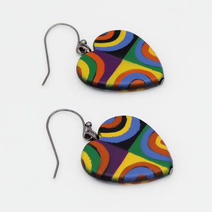 Mariee Multi Color Circles Heart Earring