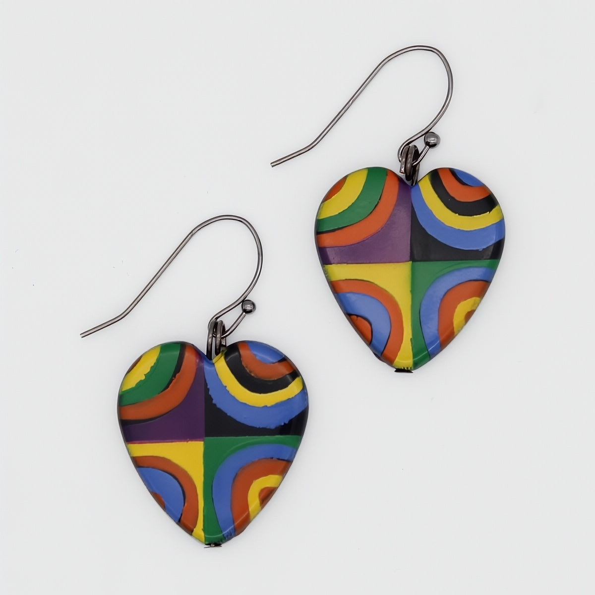 Mariee Multi Color Circles Heart Earring