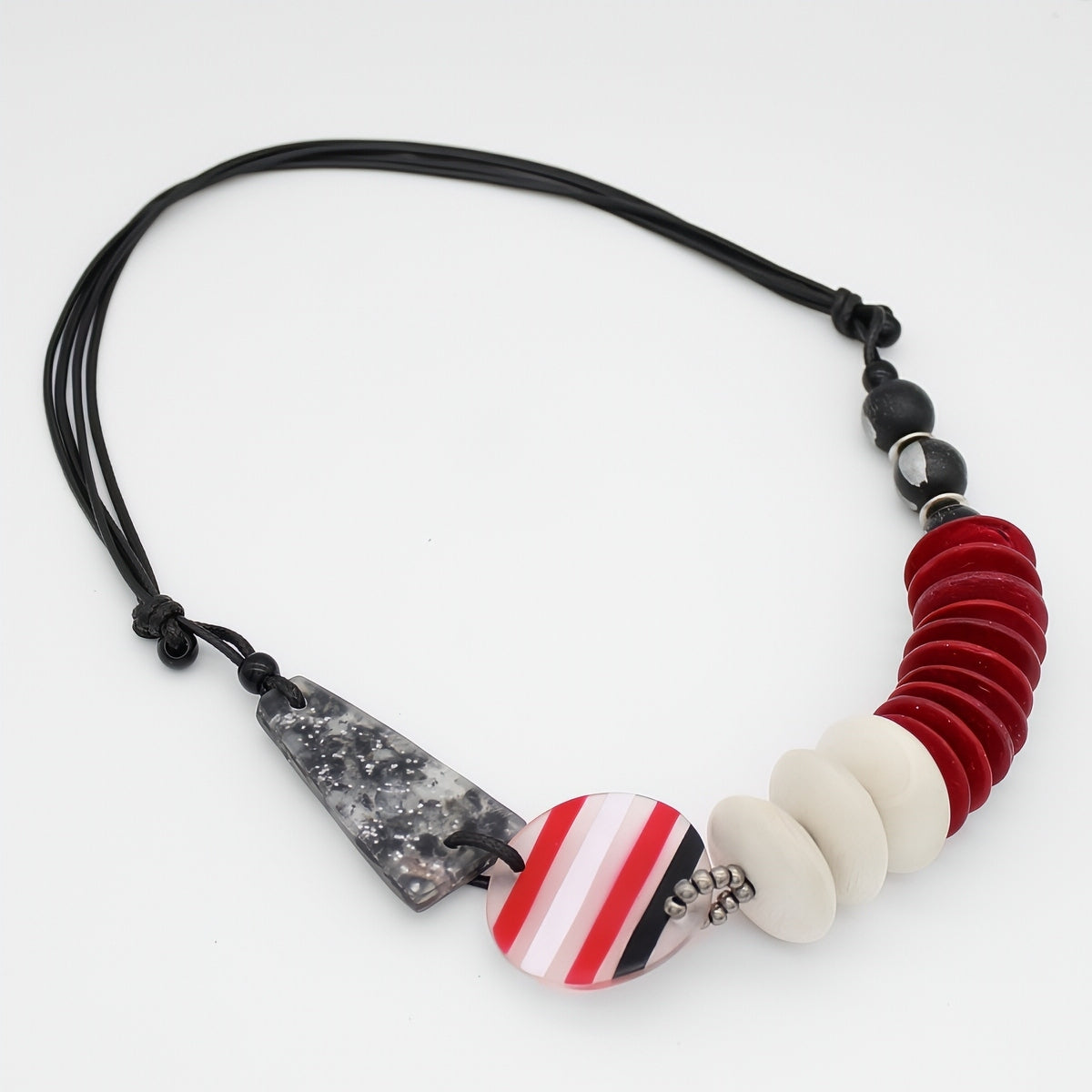 Crimson Frost Beaded Necklace