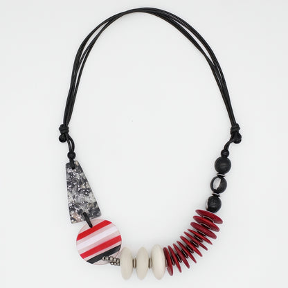 Crimson Frost Beaded Necklace