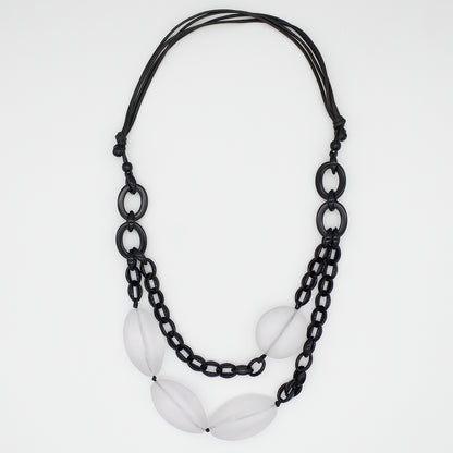 Frosted Raven Chain Link Necklace