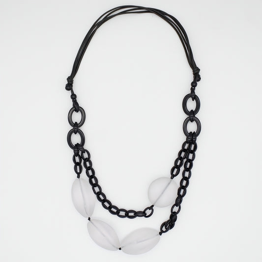 Frosted Raven Chain Link Necklace