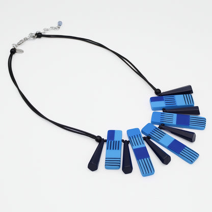 Blue Hues Cascade Charm Necklace