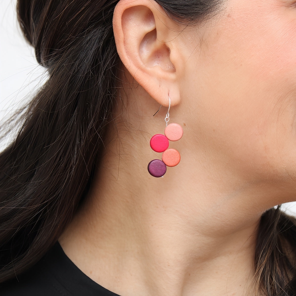 Raspberry Eva Dangle Earrings