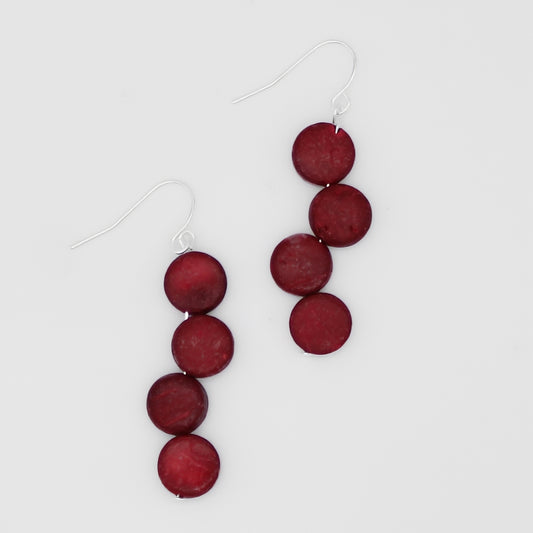 Burgundy Eva Dangle Earrings