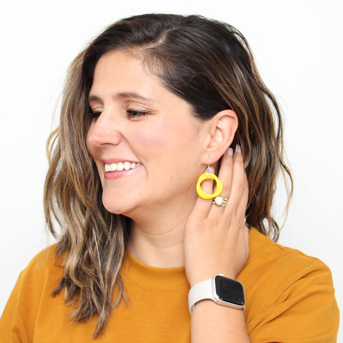 Yellow Cefalu Swirl Earring