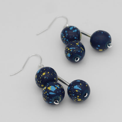 Blue Speckle Dangle Earring