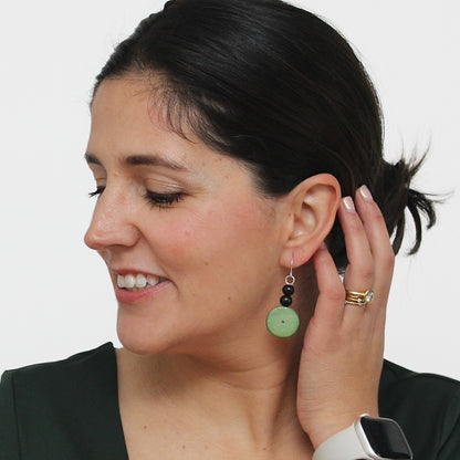 Green and Black Dangle Earring