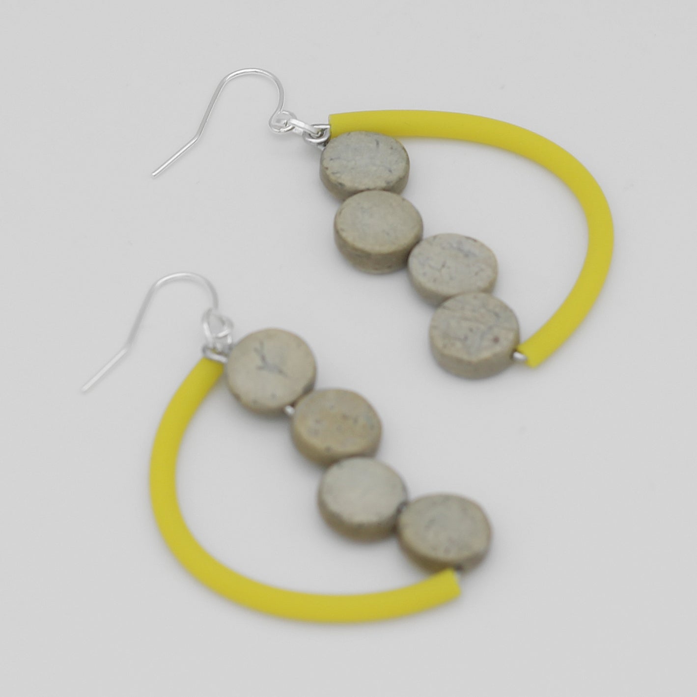 Yellow Half Moon Dangle Earring