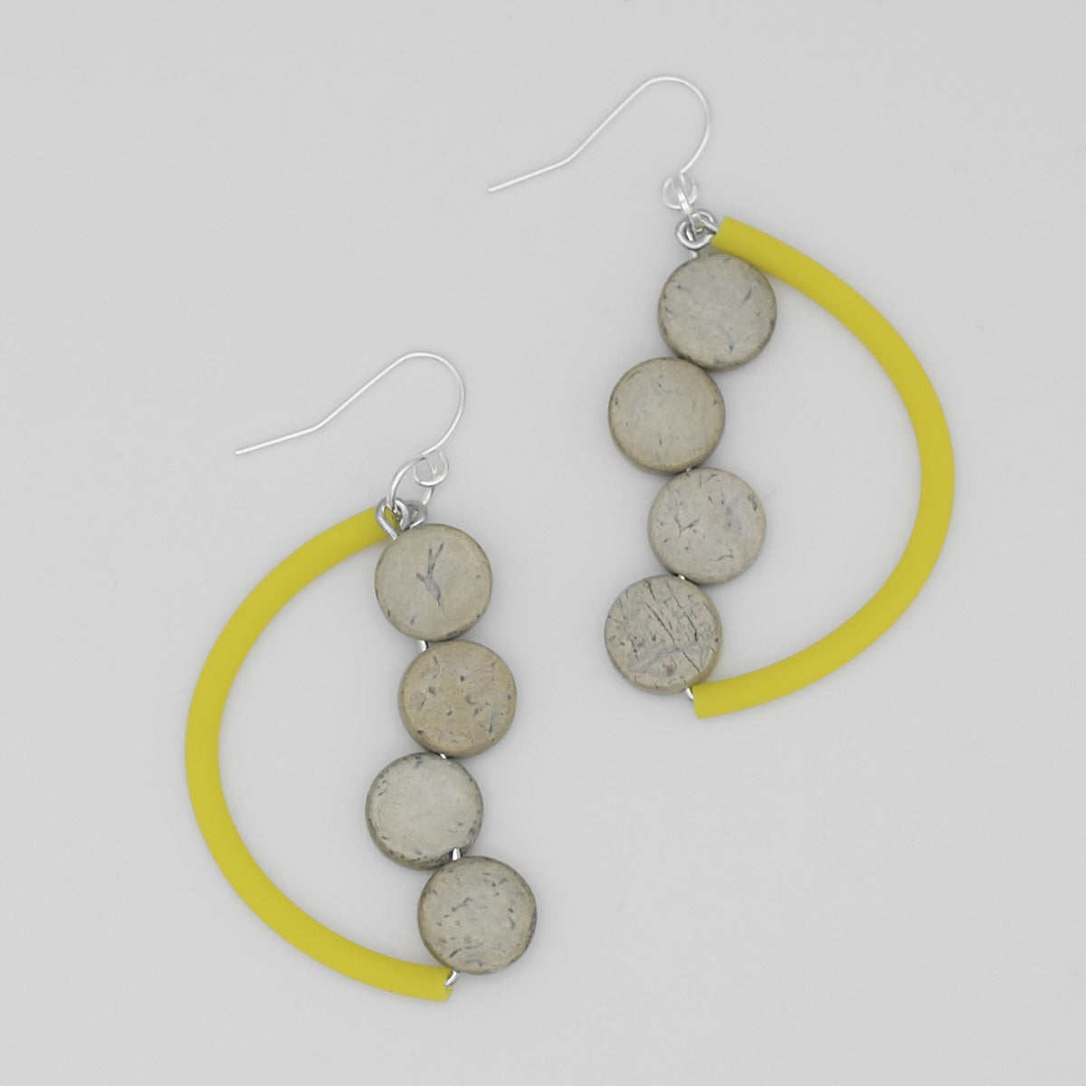 Yellow Half Moon Dangle Earring