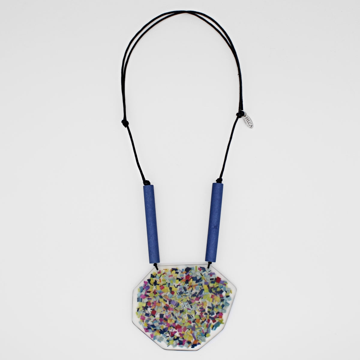 Blue Confetti Pendant Necklace