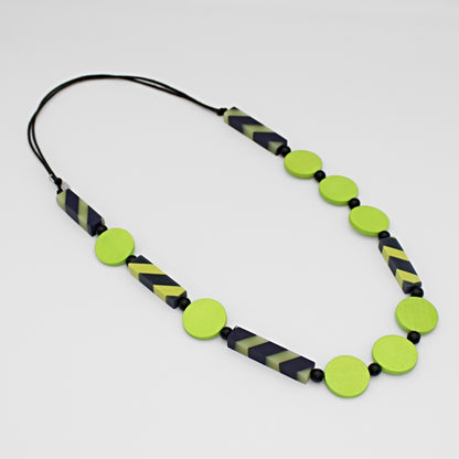 Lime and Navy Statement Necklace