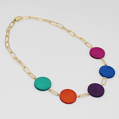 Multi Color Chain Link Ora Necklace