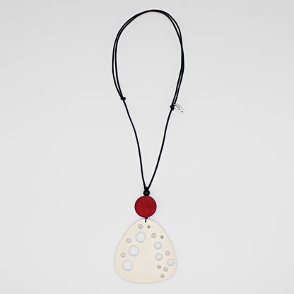 White Geometric Selma Pendant Necklace