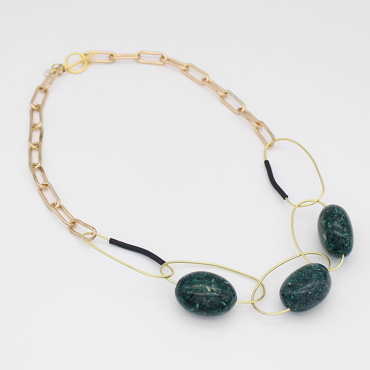 Green Copper Link Chain Necklace