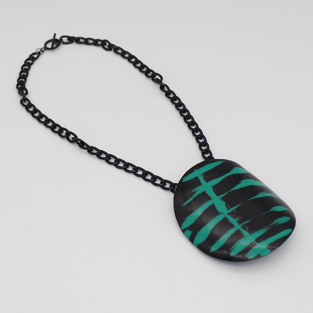 Green Zebra Pendant Necklace