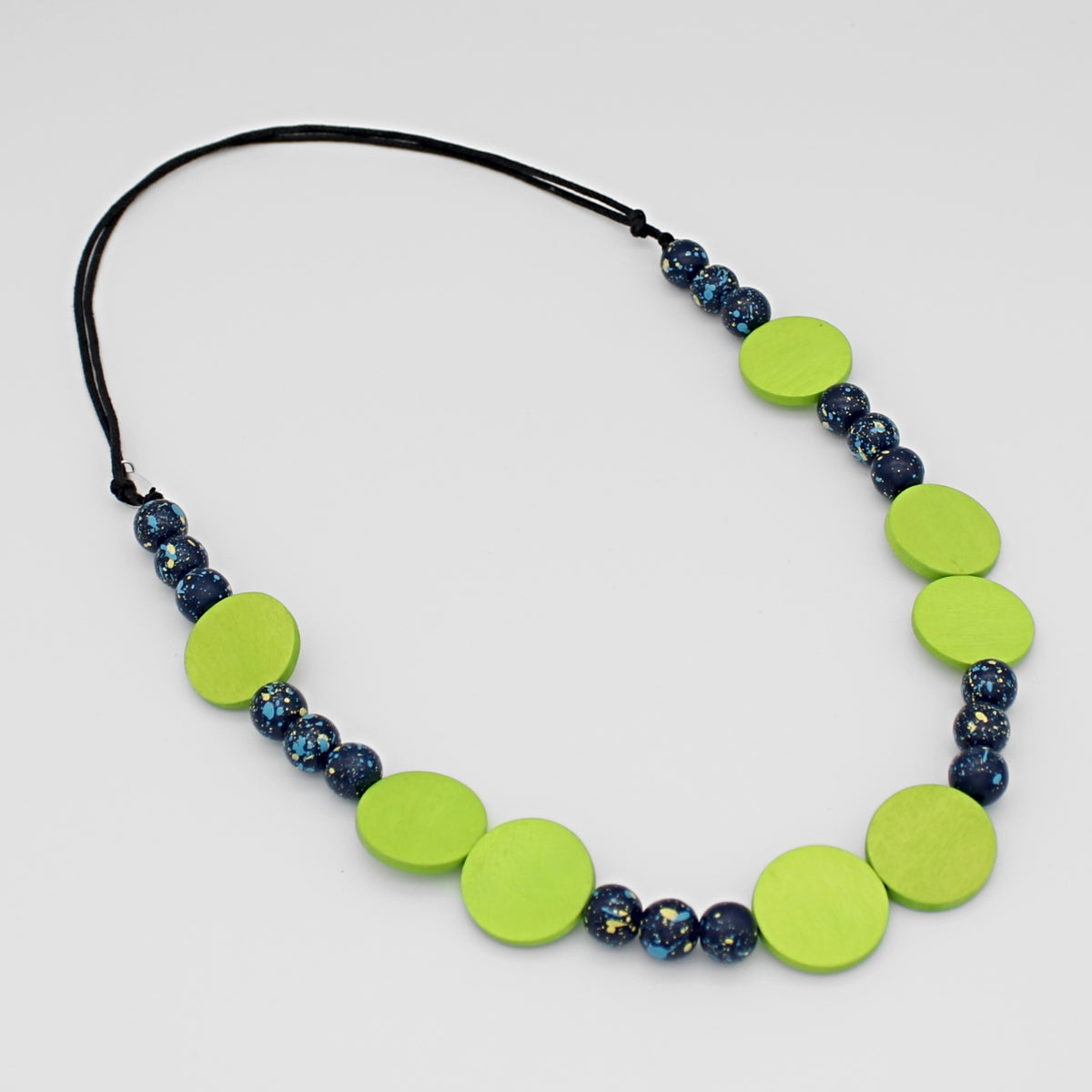 Speckled Lime and Blue Necklace