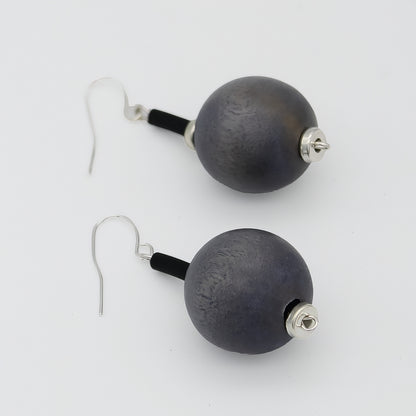 Gray Ball Drop Earring