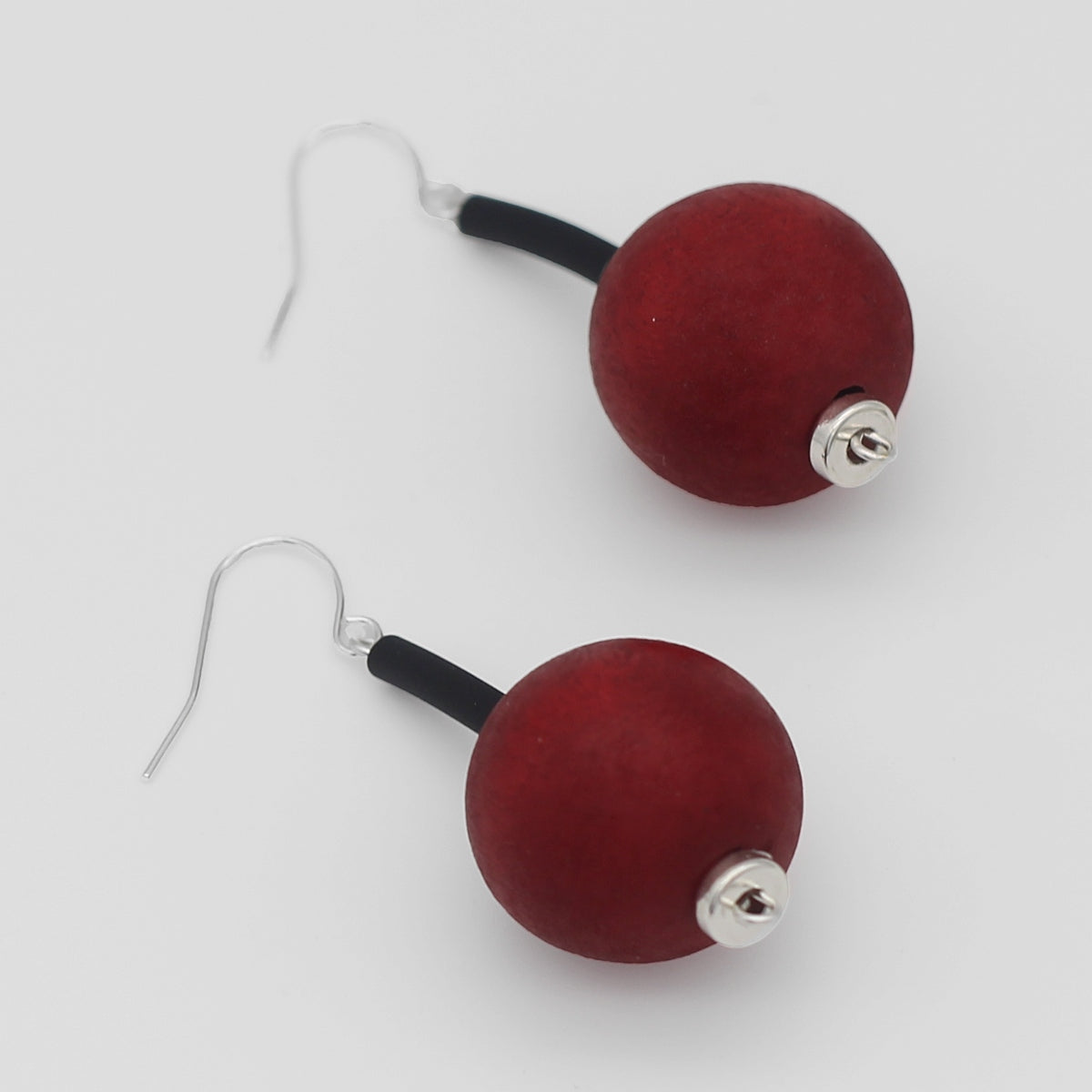 Red Ball Drop Earring