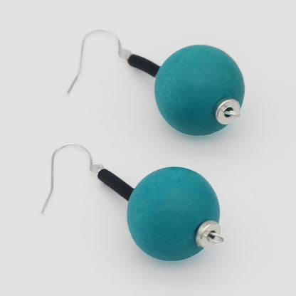 Aqua Ball Drop Earring