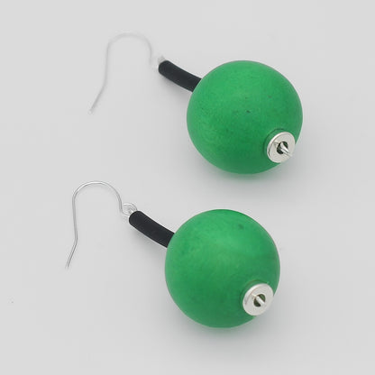 Green Ball Drop Earring