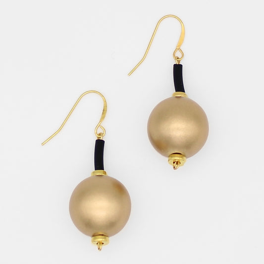 Gold Ball Drop Earring