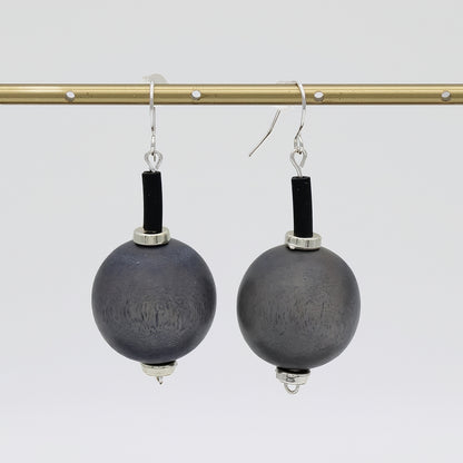 Gray Ball Drop Earring