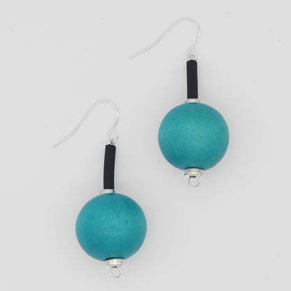 Aqua Ball Drop Earring