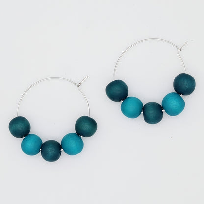 Aqua Hoop Dangle Earring